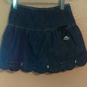 Gymboree denim skort with scalloped edges